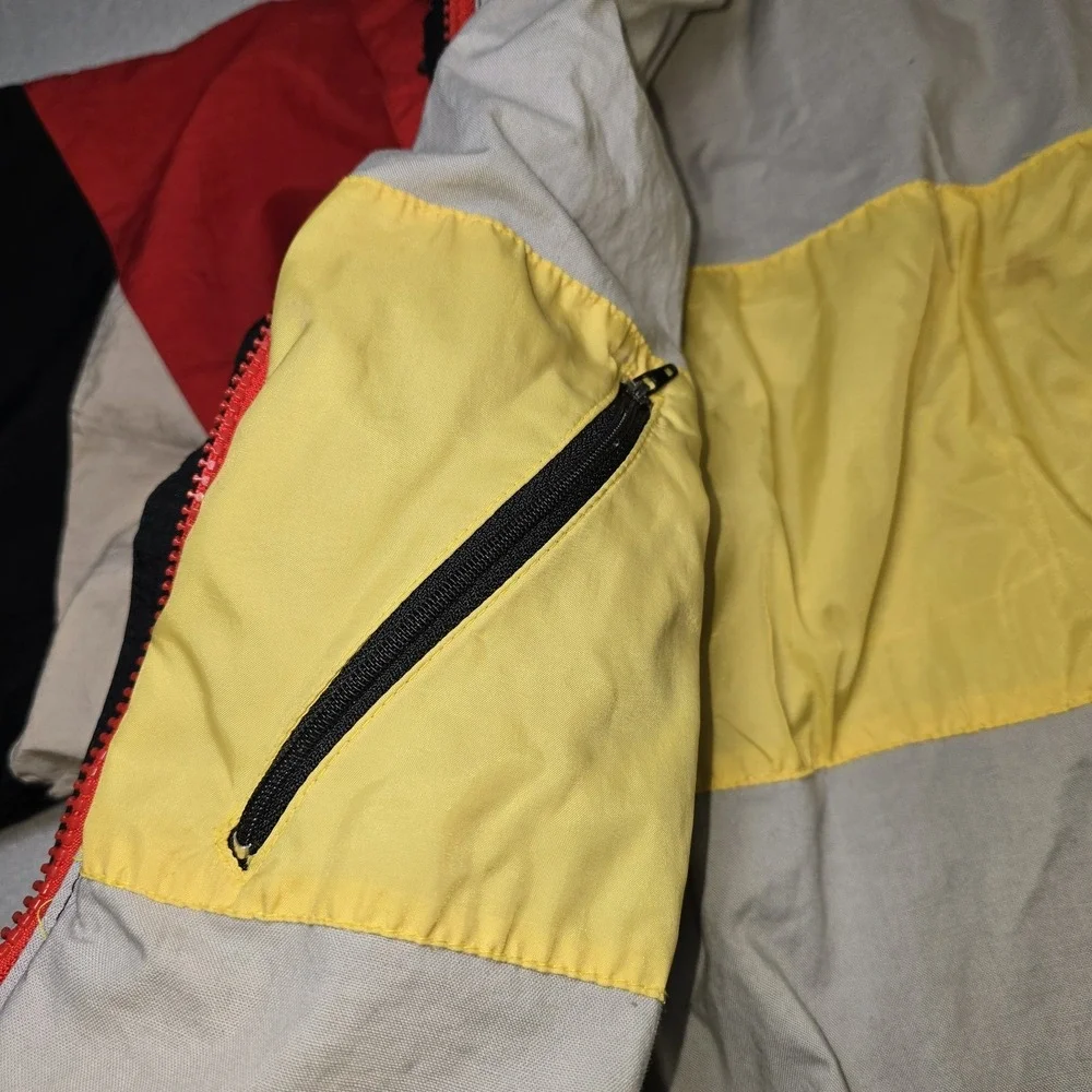 VTG 1993 Winston Cup Racing Jacket Men's L Red Black Yellow Hooded 90s NASCAR...